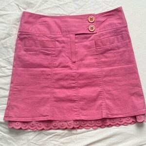 Nanette Lepore Pink Mini Skirt with Button Accents